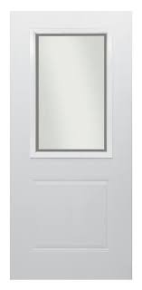 Woodport doors offers more than 40 different wood species and materials to choose from. Mastercraft Frosted Primed Steel Half Lite Square Exterior Door Only At Menards