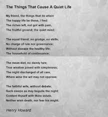 a quiet life poem by henry howard