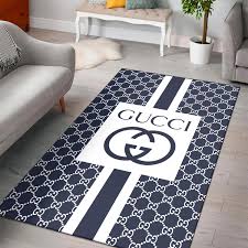 blue monogram background area rug