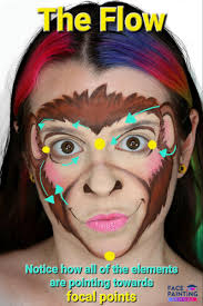 cute monkey face paint step by step