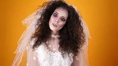 happy crazy dead bride with halloween