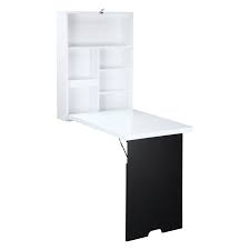 Homcom Wall Mounted Foldable Desk For Writing Or Computer With A Blackboard
