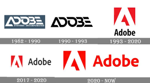 the adobe logo history colors font