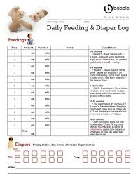 Daily Feeding Diaper Log Baby Feeding Chart Baby