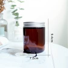 8oz 250ml Amber Candle Glass Jar With