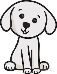 dog clipart cartoon drawing of a cute