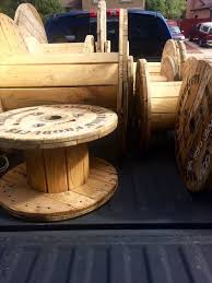 wooden spool cable spools table for