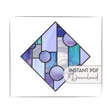 Square Stained Glass Geometric Pattern