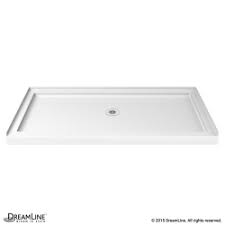 The shower base itself is sloped toward the drain hole to allow the water to exit down the drain smoothly and quickly. Dreamline Shower Bases Dreamline