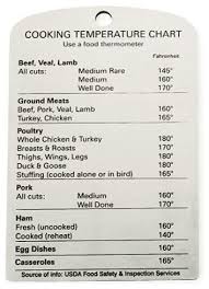 Food Thermometer Chart Stainless Steel