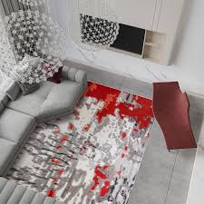 red grey white handtuft carpet wool
