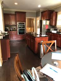 painted cherry cabinets kitchen