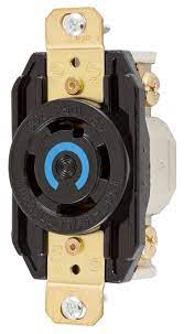 This size breaker requires a minimum of a #10 gauge wire so this wire used would be a 10/2 with ground. Hubbell Wiring Devices Hbl2720 30 Amp 250 Volt 3 Pole 4 Wire Nema L15 30r Black Single Flush Locking Receptacle Cooper Electric