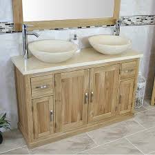 Double Bathroom Vanity Unit Oak Cabinet