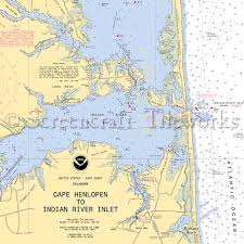 Delaware Rehoboth Beach Nautical Chart Decor