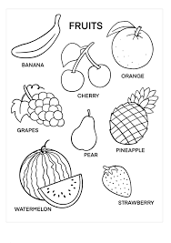 frutas básicas para colorear imprimir