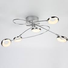 Curved Arms And Led Discs Ceiling Lamp