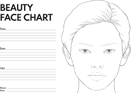 beauty face chart for makeup with hand