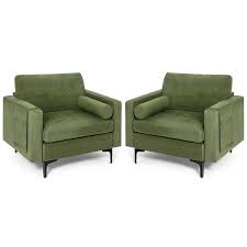 Costway Set Of 2 Accent Armchair Single
