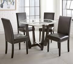 Argos home lido glass round dining table & 4 chairs. Steve Silver Verano 5pc Contemporary 45 Round Glass Top Dining Table Set With Black Chairs Standard Furniture Dining 5 Piece Sets