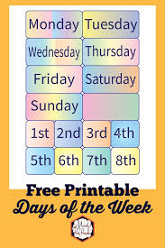 Because of that, you should write this template with the best arrangement to make the readers. Days Of Week Chart Printable Shefalitayal
