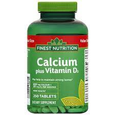 Unbeatable value · everyday savings · recipes & info Finest Nutrition Calcium Carbonate Plus Vitamin D3 Tablets Walgreens