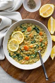 creamy vegan lentil soup with turmeric