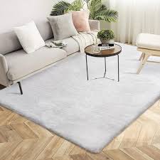 soft faux rabbit fur area rug ftm3039