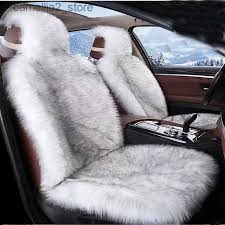 Faux Sheepskin Fuzzy Seat Covers Front