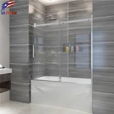 x 62 frameless sliding shower tub doors