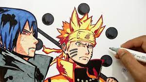 Drawing Naruto and Sasuke - Naruto Shippuden - YouTube