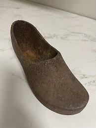 Antique Cast Iron Planter Wooden Shoes