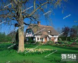 timber framed thatched cote and