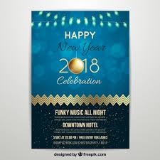 New Year Party Poster 2018 Vector Free Download