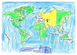 world map at the australian