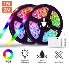 Led Strip Lights Battery Powered Flexible 3 3 6 6ft Rgb Led Light Strip With Mini Controller Smd5050 30 60 Leds Rope Lights Color Changing Led Strip Kit For Home Bedroom Diy Party Indoor Outdoor