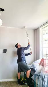 how to paint a ceiling with a roller