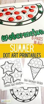 Keep kids busy this summer with these summer dot painting worksheets. Free Summertime Dot Art Printables Activity