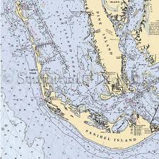 Florida Sanibel Island Pine Island Nautical Chart Decor