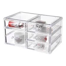ondisplay lindsey 5 drawer cosmetic jewelry organizer clear