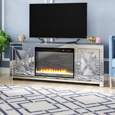 Fireplace Tv Stand Mirrored Furniture