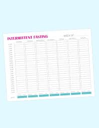 printable intermittent fasting schedule