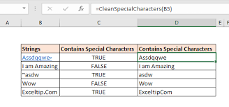 Special Characters In A String In Excel