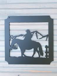 Cowboy Metal Art Western Wall Art Horse