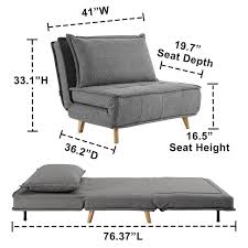 Gray Fabric Futon Chair