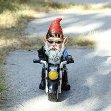 cubilan garden gnome riding motorcycle