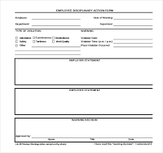 Employee Disciplinary Action Form Template Part