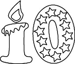 Customize your coloring pages by changing the text and font. Birthday Candle Number 10 Coloring Page Bulk Color