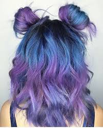 You can rock ombre hair without the roots being of your natural color, and this blue ombre hair is proof. Picture Of Blue To Purple Ombre Hair With Light Waves