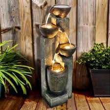 4 tier pots outdoor water fountain for
